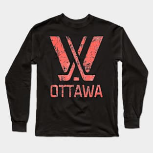 Distressed PWHL OTTAWA Long Sleeve T-Shirt